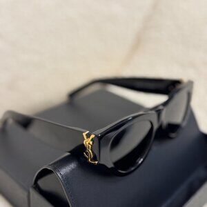 Saint Laurent Classic Black Sunglasses – Gold Accent